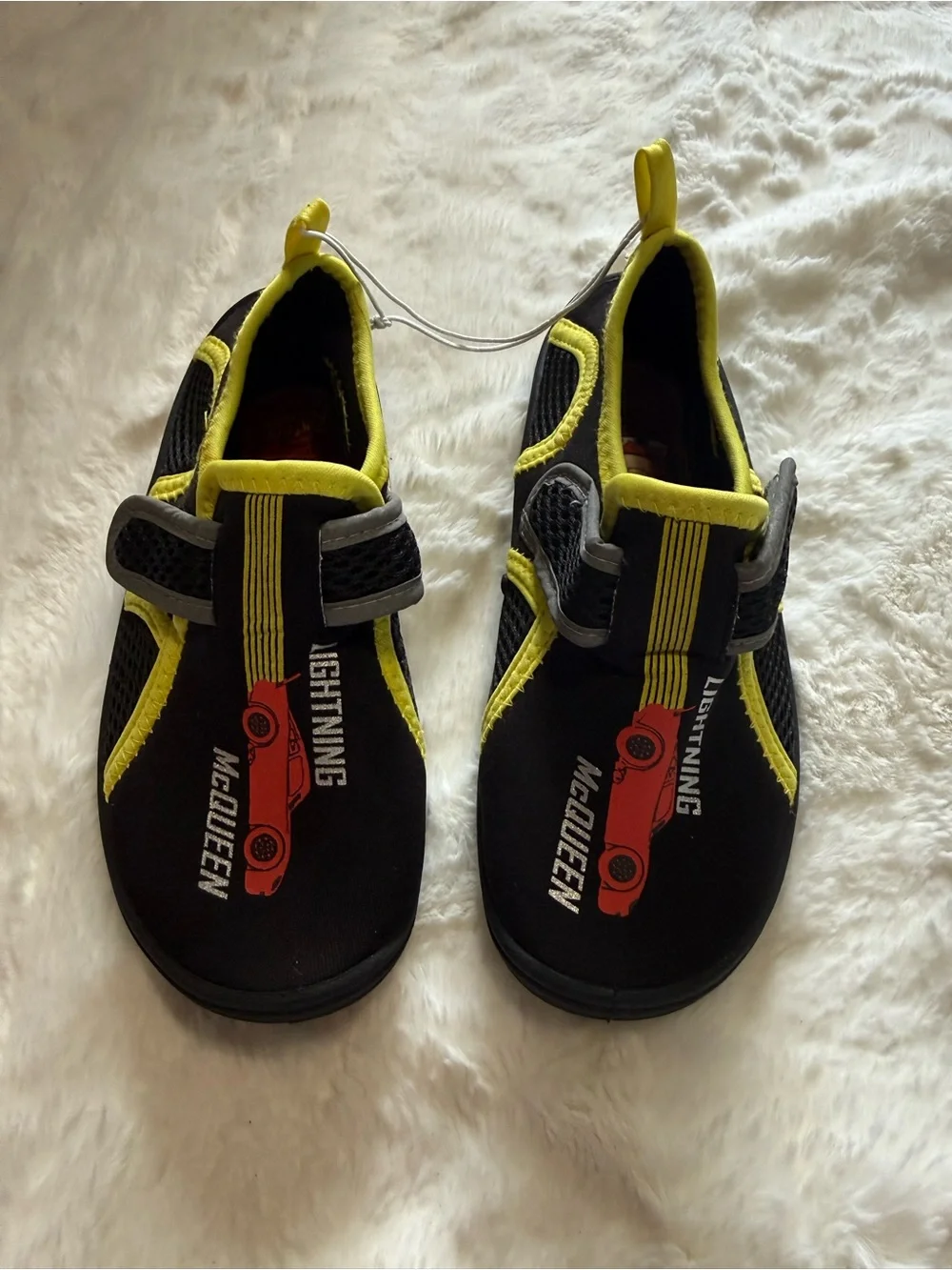 New Disney Kids Black & Yellow Lightning McQueen Water Shoes